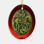 SAINT GEORGE, DRAGON/MADONNA UND KINDERMEDALLION KERAMIKORNAMENT (Rechts)