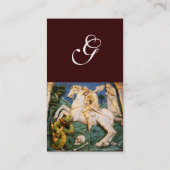 Saint George, Dragon und Princess Monogram braun Visitenkarte (Rückseite)