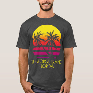 Saint George Island Florida Vintag Tropical Sunse T-Shirt