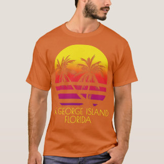 Saint George Island Florida Vintag Tropical Sunse T-Shirt