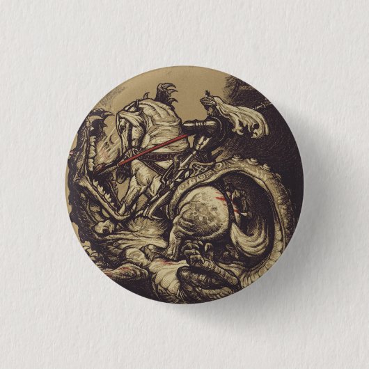 Saint George Killing der Drache Button (Vorderseite)