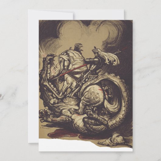 Saint George Killing der Drache Dankeskarte (Vorderseite)