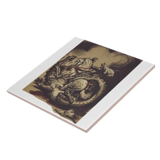 Saint George Killing der Drache Fliese (Seite)