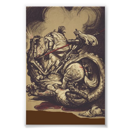 Saint George Killing der Drache Fotodruck (Vorne)