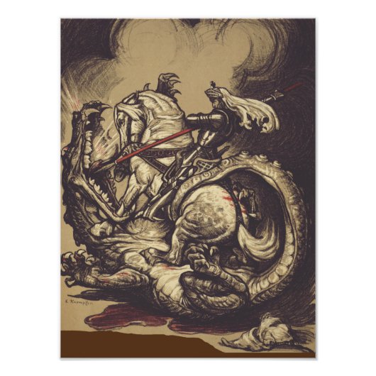 Saint George Killing der Drache Fotodruck (Vorne)
