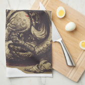 Saint George Killing der Drache Geschirrtuch (Viertel Falte)