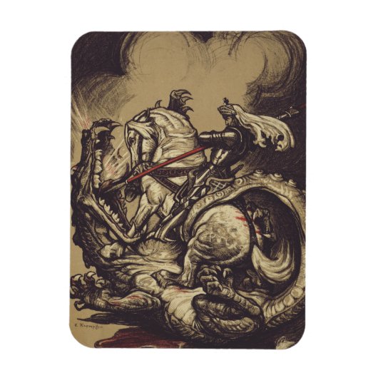 Saint George Killing der Drache Magnet (Vertikal)