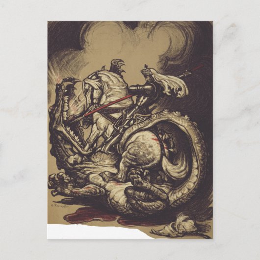 Saint George Killing der Drache Postkarte (Vorderseite)