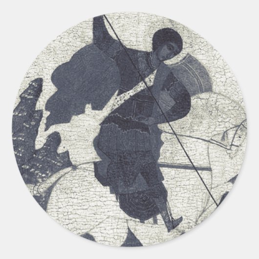 Saint George Killing der Drache Runder Aufkleber (Vorderseite)