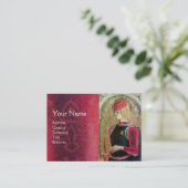 SAINT GEORGE PORTRAIT, rot, schwarz, gelb gelb Visitenkarte (Stehend Vorderseite)