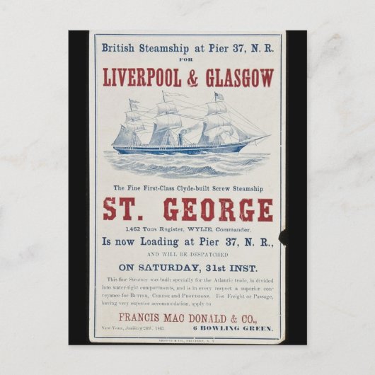 Saint-George-Schraubendreher 1863 Postkarte (Vorderseite)