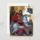 Saint George Slay der Drache Postkarte (Vorne/Hinten)