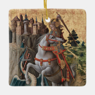 Saint George Slay Dragon Carlo Crivelli Paintin Keramikornament