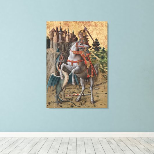 Saint George Slay Dragon Carlo Crivelli Paintin Leinwanddruck (Insitu (Holzboden))