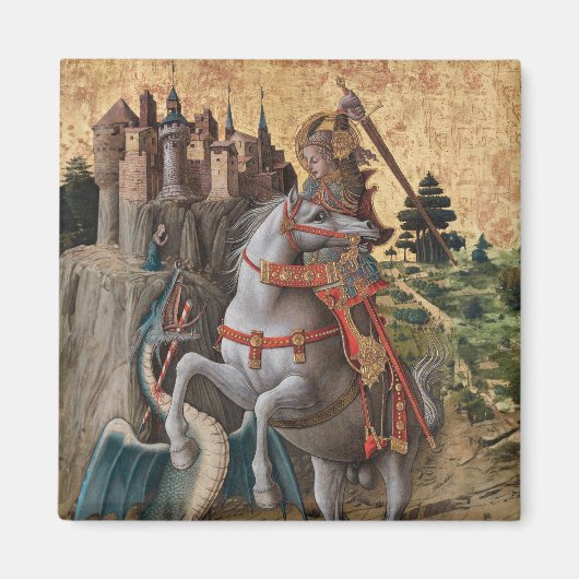 Saint George Slay Dragon Carlo Crivelli Paintin Magnet (Vorne)