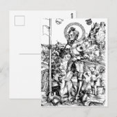 Saint George Stehend mit Zwei Engeln Postkarte (Vorne/Hinten)