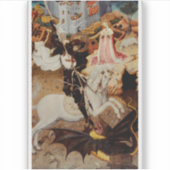 Saint George Tötet den Drachen von Bernat Martorel Aufkleber (Vorderseite)