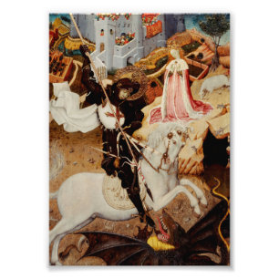 Saint George Tötet den Drachen von Bernat Martorel Fotodruck