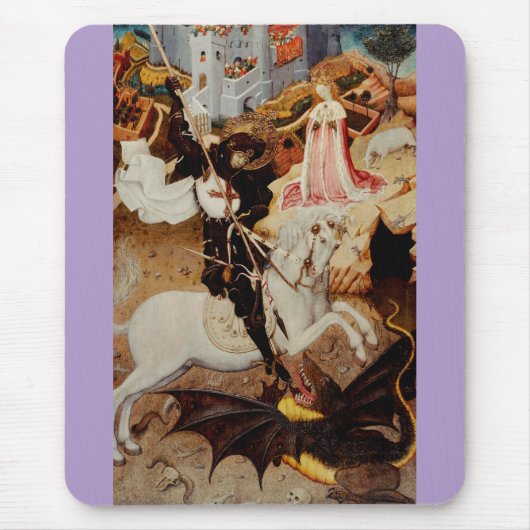 Saint George Tötet den Drachen von Bernat Martorel Mousepad (Vorne)