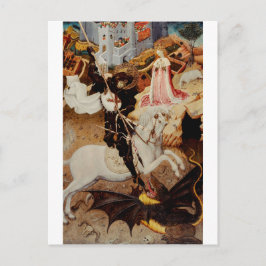 Saint George Tötet den Drachen von Bernat Martorel Postkarte