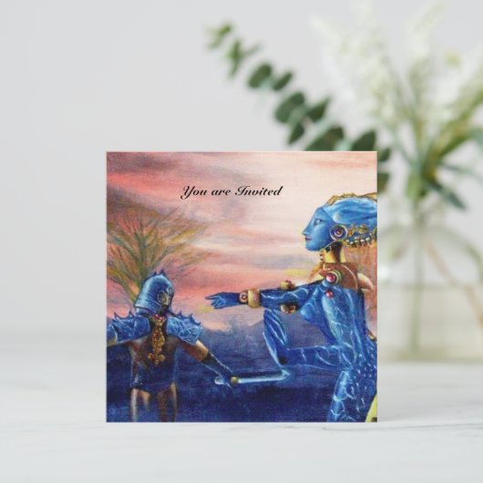 SAINT GEORGE UND ALIEN DRAGON EINLADUNG (Stehend Vorderseite)