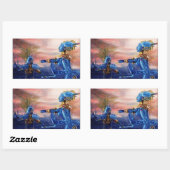 SAINT GEORGE UND ALIEN DRAGON RECHTECKIGER AUFKLEBER (Blatt)