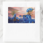 SAINT GEORGE UND ALIEN DRAGON RECHTECKIGER AUFKLEBER (Tasche)