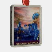 SAINT GEORGE UND ALIEN DRAGON SILBERNES ORNAMENT (Rechts)