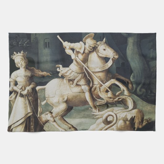 Saint George und der Drache Geschirrtuch (Horizontal)