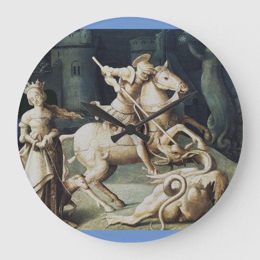 Saint George und der Drache Große Wanduhr (Vorderseite)