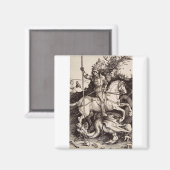 Saint George und der Drache von Durer Magnet (Vorderseite/Rückseite)