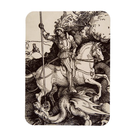 Saint George und der Drache von Durer Magnet (Vertikal)