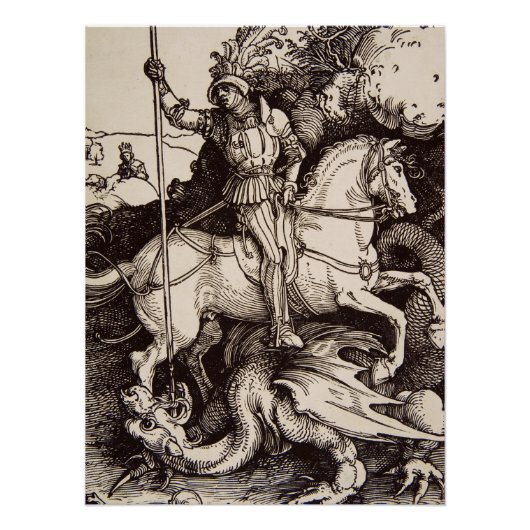 Saint George und der Drache von Durer Poster (Vorderseite)