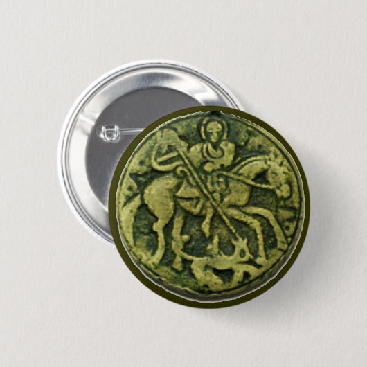 SAINT GEORGE UND DRAGON MEDALLION BUTTON (Vorne & Hinten)