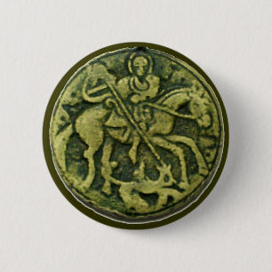 SAINT GEORGE UND DRAGON MEDALLION BUTTON
