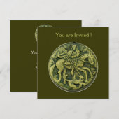 SAINT GEORGE UND DRAGON MEDALLION EINLADUNG (Vorne/Hinten)