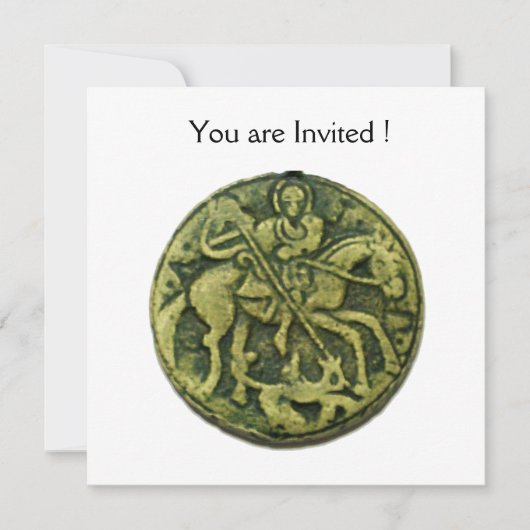SAINT GEORGE UND DRAGON MEDALLION EINLADUNG (Vorderseite)