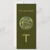 SAINT GEORGE UND DRAGON MEDALLION MONOGRAM EINLADUNG (Vorderseite)