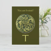 SAINT GEORGE UND DRAGON MEDALLION MONOGRAM EINLADUNG (Stehend Vorderseite)
