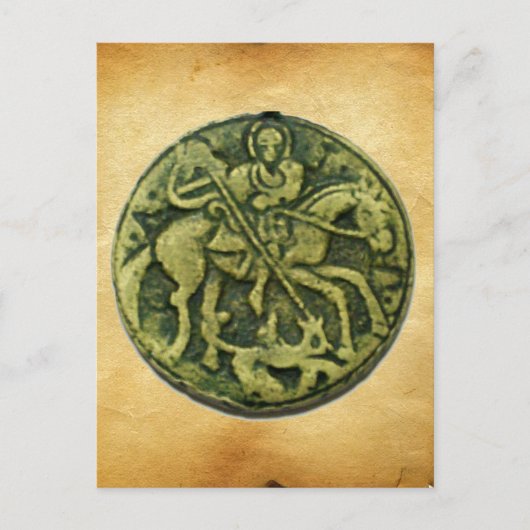 SAINT GEORGE UND DRAGON MEDALLION POSTKARTE (Vorderseite)