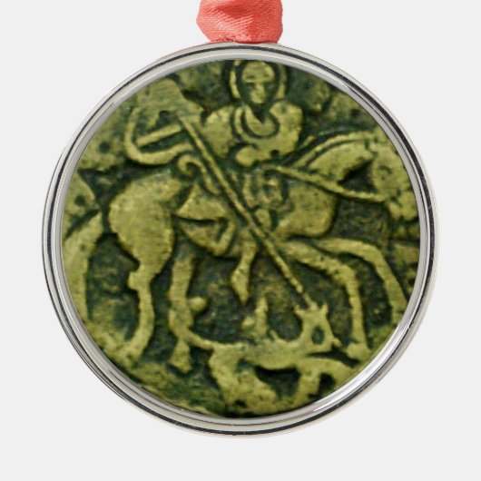 SAINT GEORGE UND DRAGON MEDALLION SILBERNES ORNAMENT (Vorne)