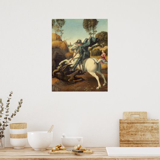 Saint George und Dragon - Raphael Fine Art Poster (Küche)