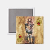 SAINT GEORGE UND DRAGON, rot ruby Magnet (Vorderseite/Rückseite)