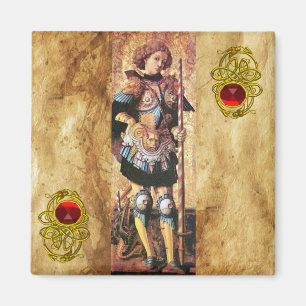 SAINT GEORGE UND DRAGON, rot ruby Magnet