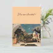 SAINT GEORGE UND THE DRAGON, braun, blau, rosa Einladung (Stehend Vorderseite)