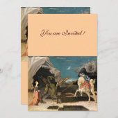 SAINT GEORGE UND THE DRAGON, braun, blau, rosa Einladung (Vorne/Hinten)