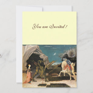 SAINT GEORGE UND THE DRAGON, braun, blau, rot Einladung