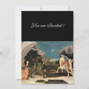 SAINT GEORGE UND THE DRAGON, braun, blau, schwarz Einladung