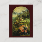 SAINT GEORGE UND THE DRAGON, braun grün Visitenkarte (Rückseite)