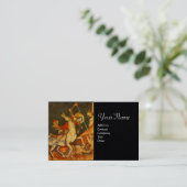 Saint George's Battle, Dragon Monogram Black Paper Visitenkarte (Stehend Vorderseite)